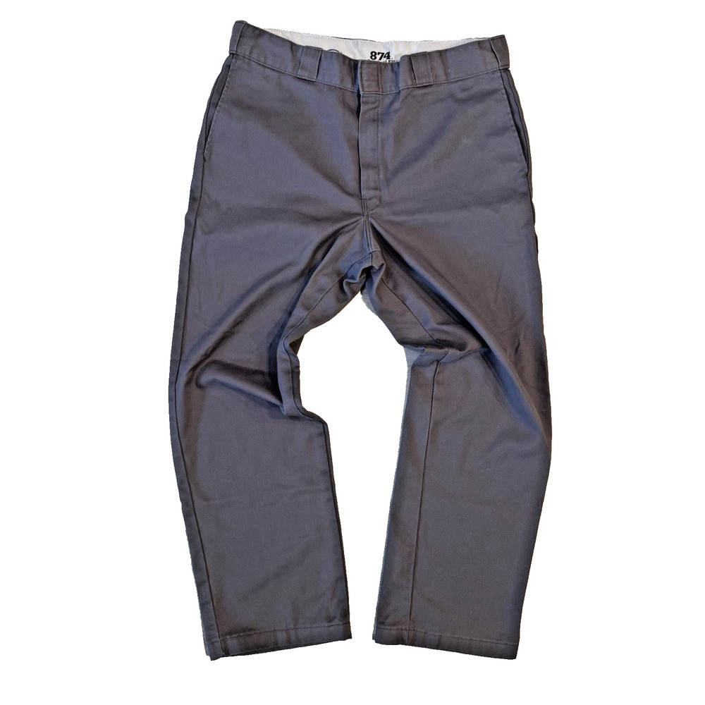 Vintage Dickies Gray Y2K Pants Baggy Logo Workwear SK8 Men’s Size 36x30 approx